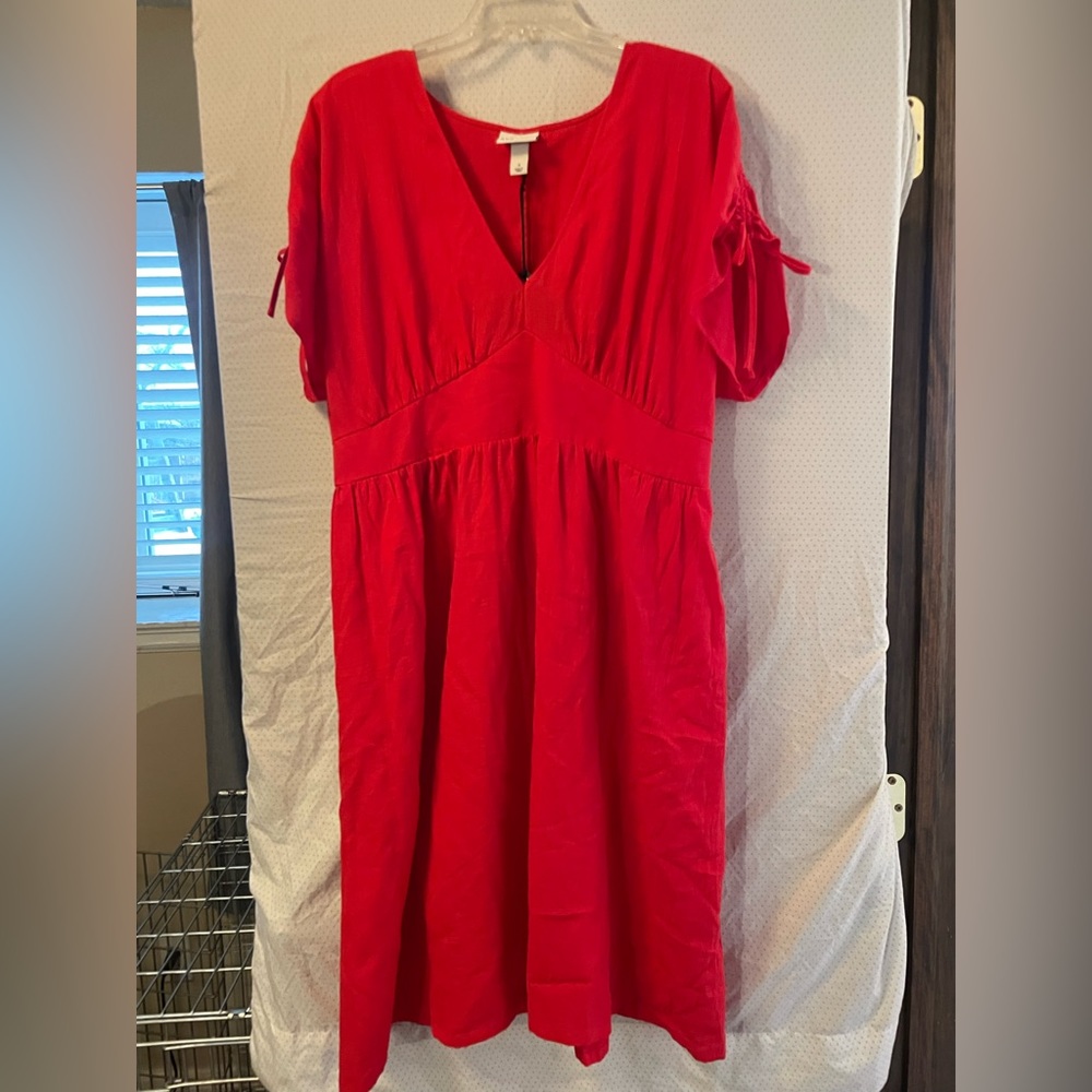 Ava & Viv red linen dress